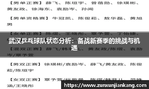 武汉乒乓球队状态分析：备战新赛季的挑战与机遇